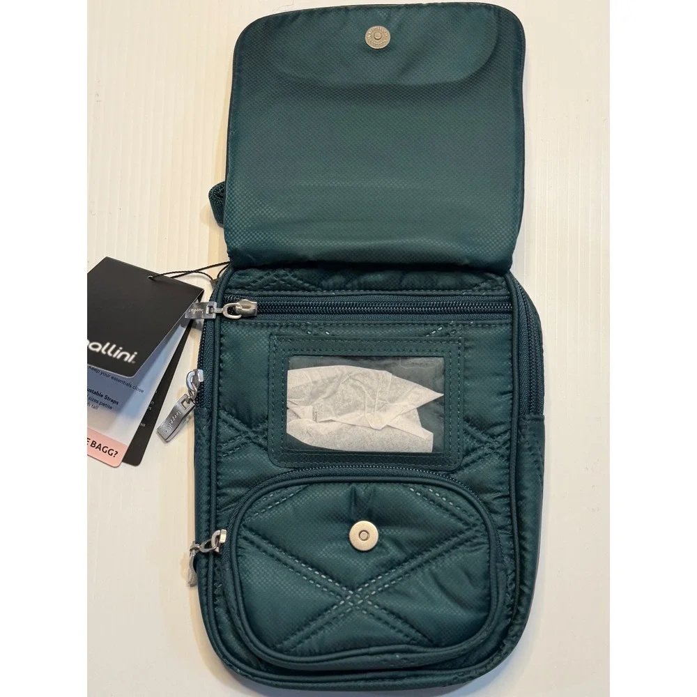 baggallini RFID Journey Crossbody Bag Emerald Quilted Travel Small Purse‎ Women